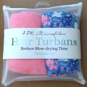 2 pk Microfiber Hair Turbans